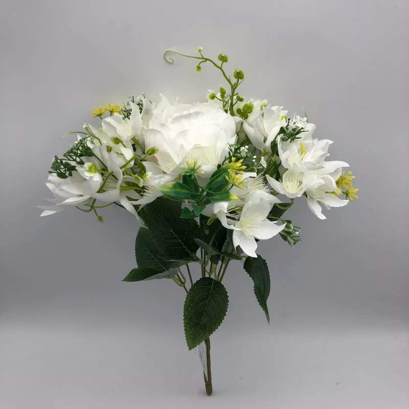 Λουλούδια μπουκέτο faux peony με Lily