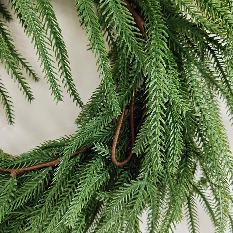 Flexible Norfolk Pine wreath for mantelpiece decoration