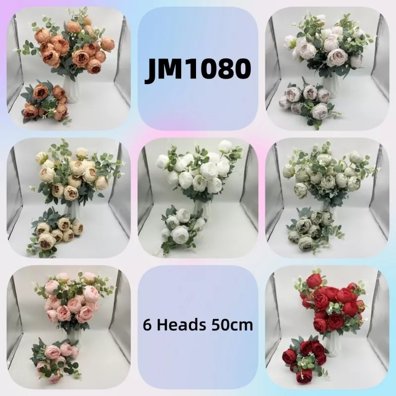 Λουλούδια μεταξιού Faux Peony Bouquet